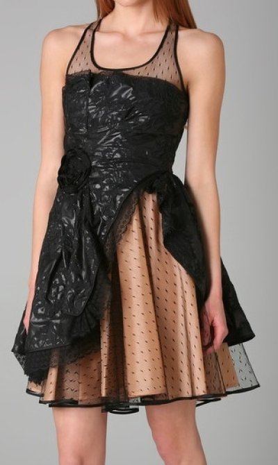 画像1: 【ミラ・ジョボヴィッチ、テイラースウィフト着用】Red Valentino　　Glossed-twill and tulle dress　