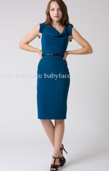 画像1: Black Halo Jackie O Dress  MARINE BLUE (1)