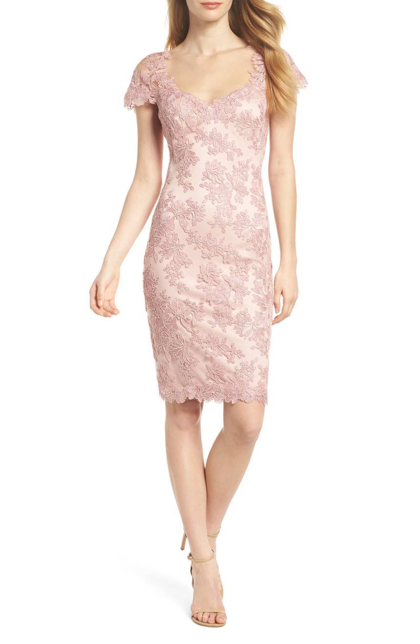 Tadashi Shoji タダシショージ Corded Lace Sheath Dress ピンク系 ...