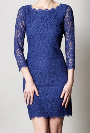 【セレブ多数愛用】Diane von Furstenberg Zarita Lace Dress ブルー - インポートワンピース通販babyface