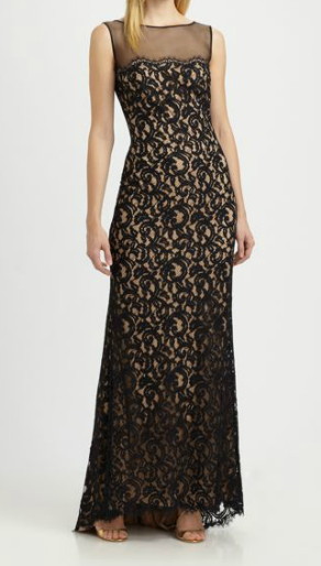 Tadashi Shoji Lace Gown ブラック - インポートワンピース通販babyface