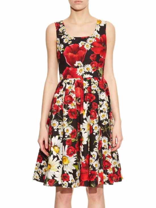 再販売 ハーゲンダッツcm 中条あやみさん着用 Dolce Gabbana ドルチェ ガッバーナ 花柄 Fit Flare Poplin Dress インポートワンピース通販babyface