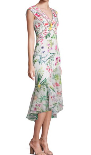Tadashi Shoji タダシショージ Missy-8 Floral Cap Sleeve Dress