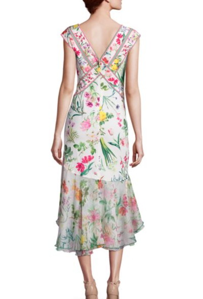 Tadashi Shoji タダシショージ Missy-8 Floral Cap Sleeve Dress