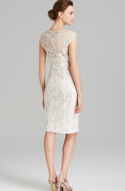 Sue Wong スーウォン ILLUSION NECK METALLIC EMBROIDERED DRESS ...