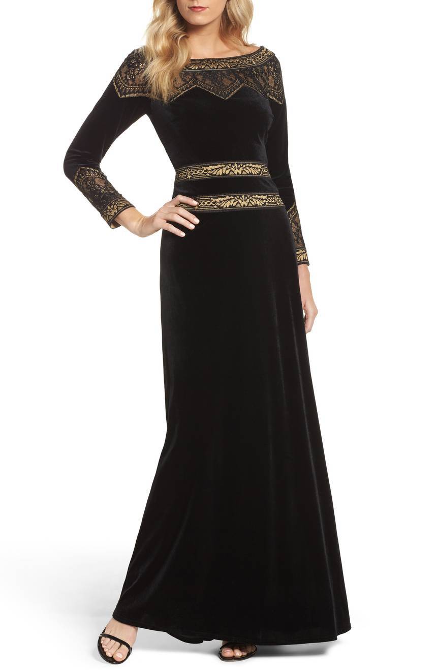 【美品】TADASHI  SHOJI  黒ベルベットワンピース