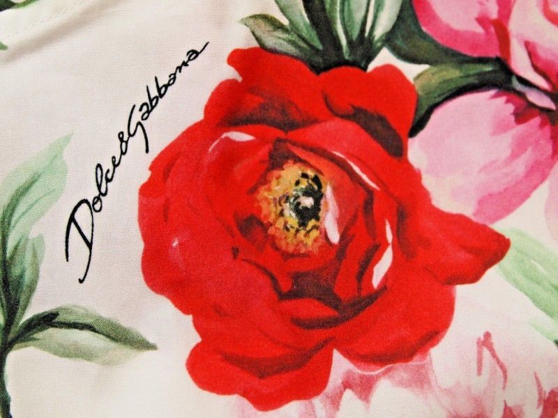 激レア DOLCE\u0026GABBANA ドルガバ Tシャツ バラ 薔薇 ストライプ