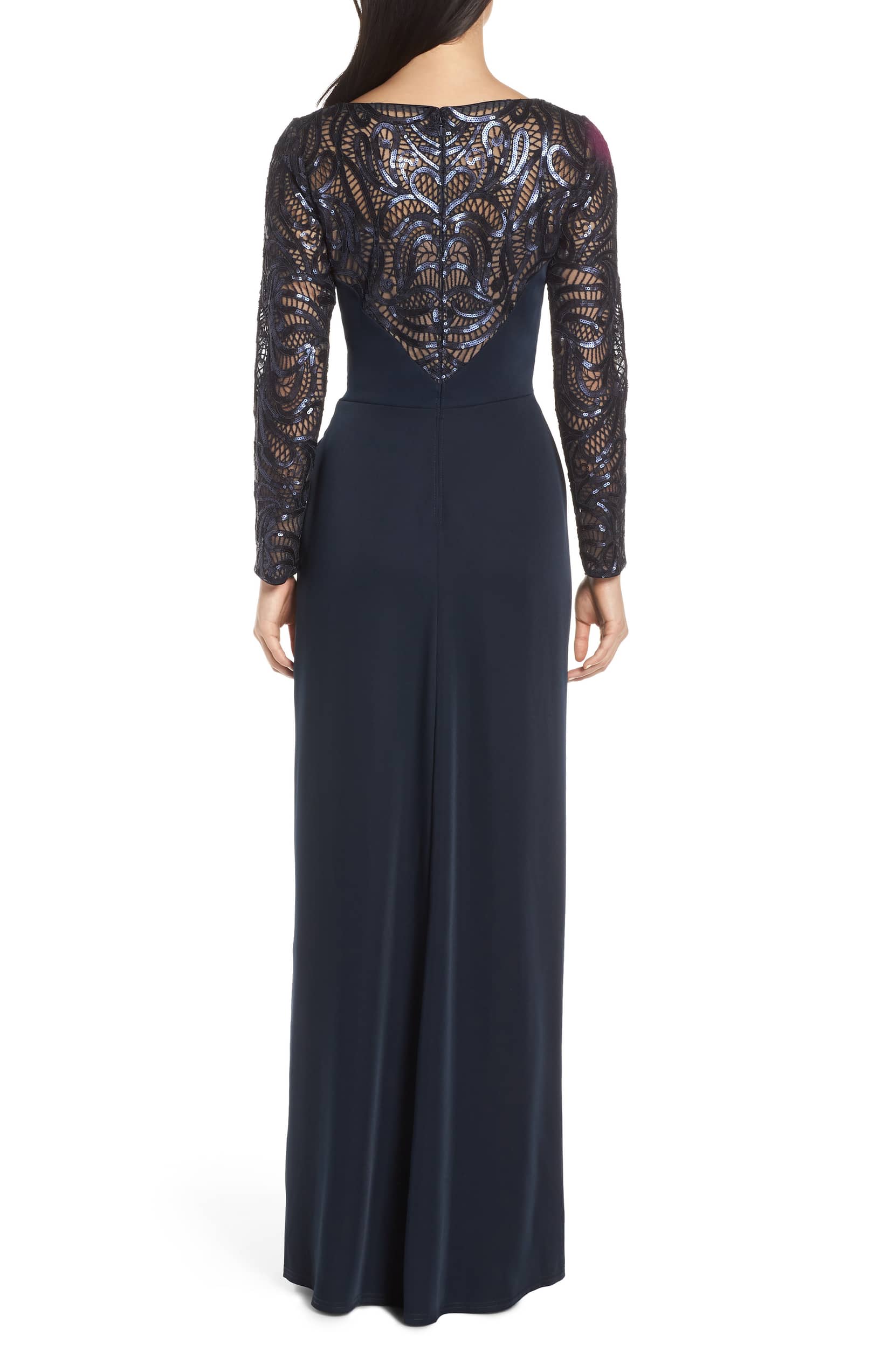 【新品】TADASHI SHOJI スパンコールレースジャージーワンピース