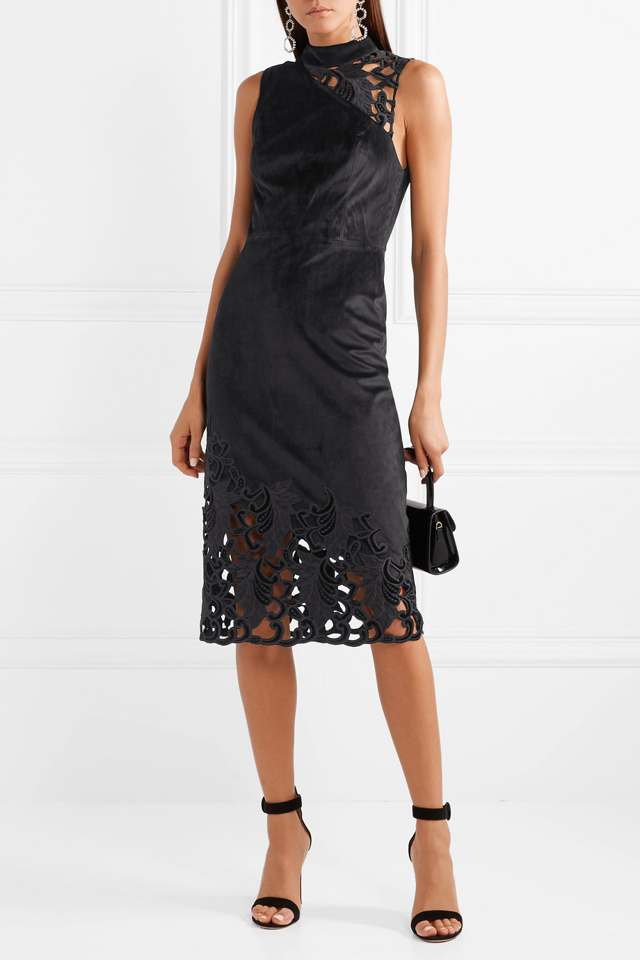 Alice + Olivia アリスアンドオリビア Kiana velvet and lace dress