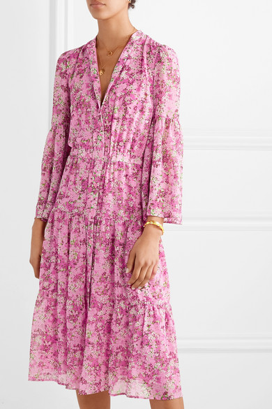 michael kors floral chiffon dress cheap 