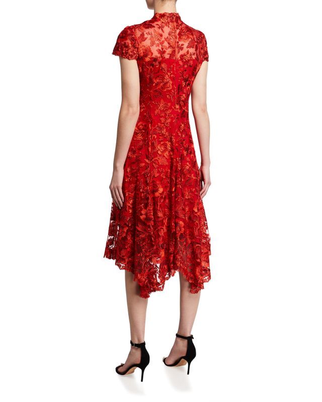 Tadashi Shoji タダシショージ Aydar Handkerchief Dress レッド系