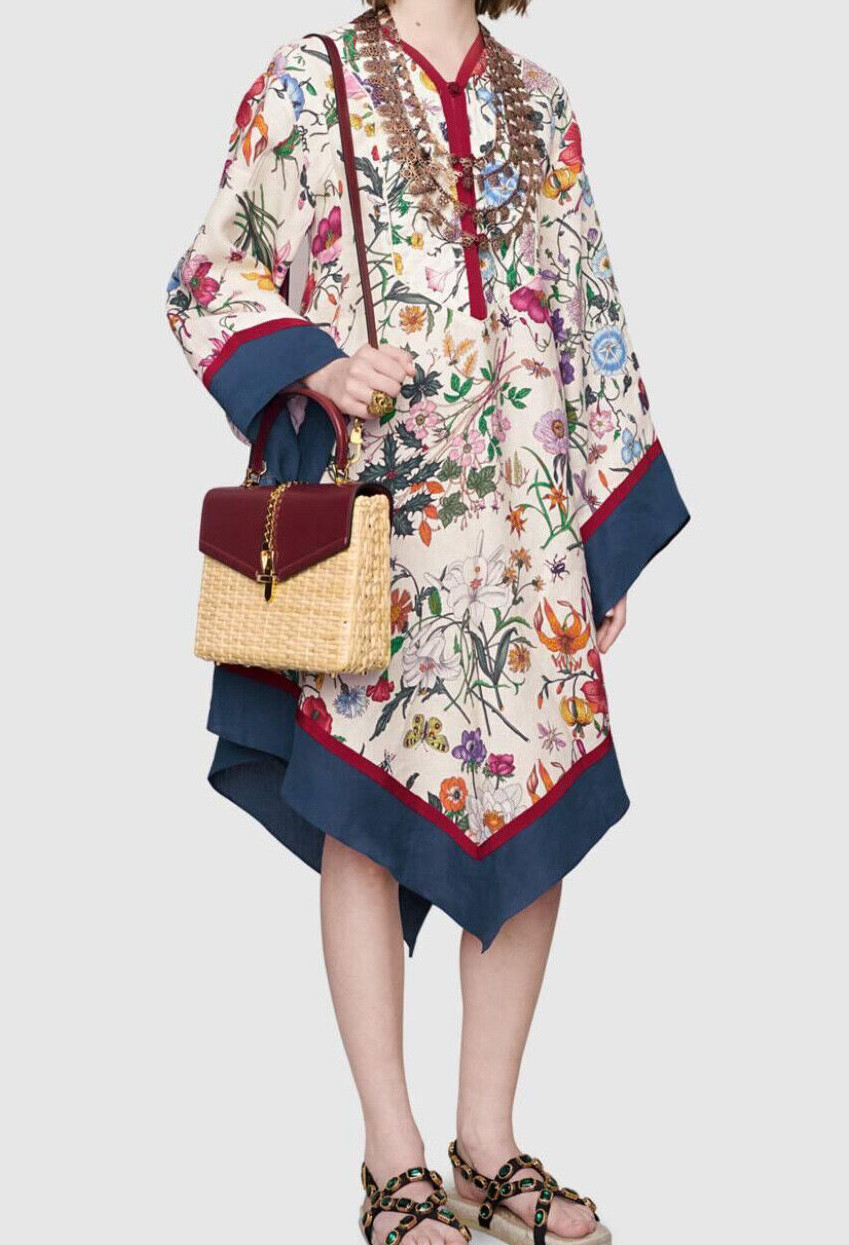 セール！GUCCI グッチ Flora Print kimono Dress - インポートワンピース通販babyface