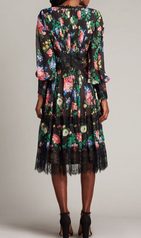 Tadashi Shoji タダシショージ CALVY FLORAL PRINT MIDI DRESS 